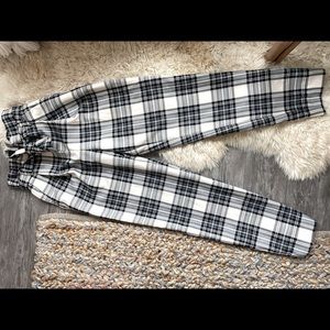 ZARA High waist plaid trousers